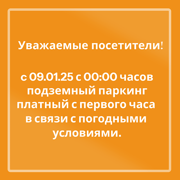 Платный паркинг с 09.01.25